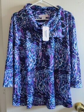 Allison Daley Printed Cowl Neck Top